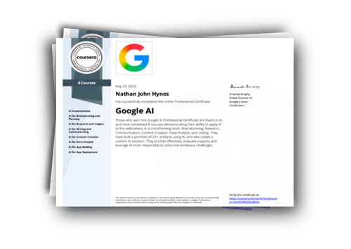 Stack of certificates - press to open certificates carousel modal