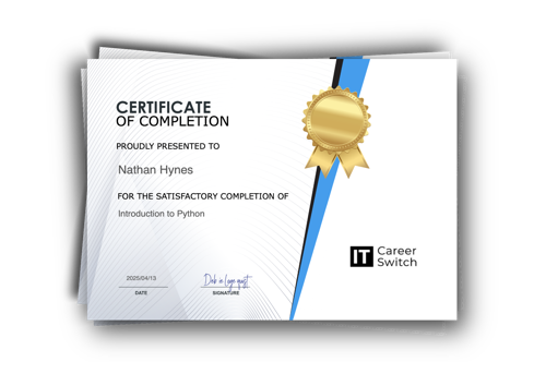Stack of certificates - press to open certificates carousel modal